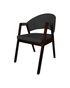 Cadeira de Jantar Madeira Maciça Castanho Premium Helen Facto Preto