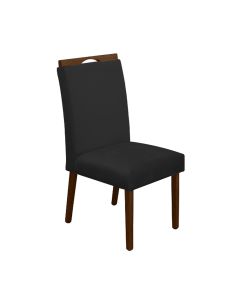 Cadeira de Jantar Madeira Maciça Mel Premium Heloísa Veludo Preto