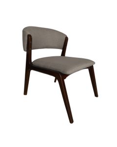 Cadeira Kethellen Premium Madeira Maciça Castanho Linho Marrom