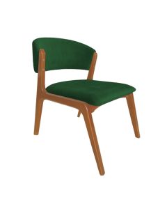 Cadeira Kethellen Premium Madeira Maciça Cerejeira Veludo Verde