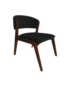 Cadeira Kethellen Premium Madeira Maciça Mel Veludo Preto