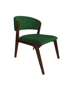 Cadeira Kethellen Premium Madeira Maciça Mel Veludo Verde