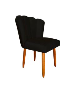 Cadeira Estofada Petala Pes Palito Veludo Preto