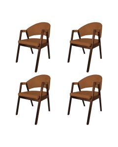 Kit 6 Cadeiras De Jantar Madeira Maciça Mel Premium Helen Facto Caramelo