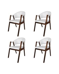 Kit 4 Cadeiras De Jantar Madeira Maciça Mel Premium Helen Facto Branco