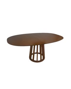 Mesa de Jantar Orgânica Beatriz com Base Cone Palito em Madeira 1,60x1,00 Nogueira