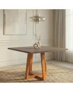 Mesa de Jantar Isabela 1,2m Tampo Freijó 4 Lugares Base Madeira Maciça Cerejeira Sala de Jantar Home