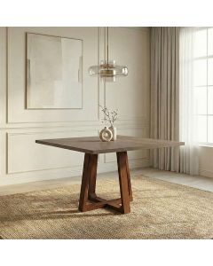 Mesa de Jantar Retangular Isabela 120cm Tampo Freijó 4 Lugares Base Madeira Maciça Mel Sala Jantar