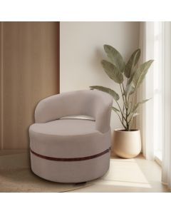 Poltrona para Sala de Estar Decorativa Luxo Luana Linho Bege