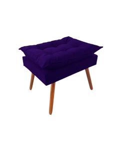 Puff Opala Premium Almofadada para Decoracao Sala de Estar Veludo Azul Marinho