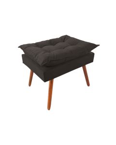 Puff Opala Premium Almofadada para Decoracao Sala de Estar Veludo Cinza Grafite