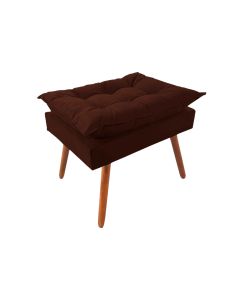 Puff Opala Premium Almofadada para Decoracao Sala de Estar Veludo Marrom