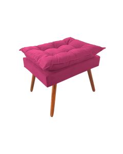 Puff Opala Premium Almofadada para Decoracao Sala de Estar Veludo Rosa