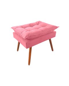 Puff Opala Premium Almofadada para Decoracao Sala de Estar Veludo Rose