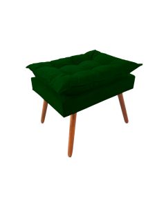 Puff Opala Premium Almofadada para Decoracao Sala de Estar Veludo Verde